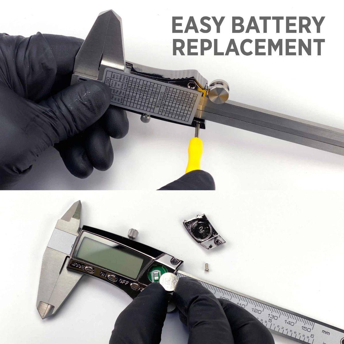 Digital Fractional Caliper with Extra-Large LCD Screen, 3 Mode Display, 6-Inches