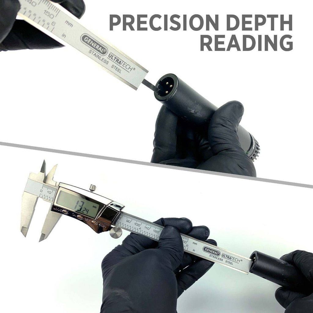 Digital Fractional Caliper with Extra-Large LCD Screen, 3 Mode Display, 6-Inches