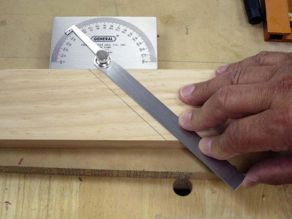 ANGLE-IZER® Square Head Stainless Steel Angle Protractor, 0 to 180 Degrees, 6-Inch Arm