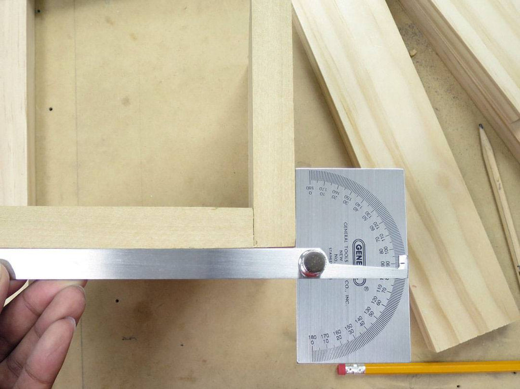 ANGLE-IZER® Square Head Stainless Steel Angle Protractor, 0 to 180 Degrees, 6-Inch Arm