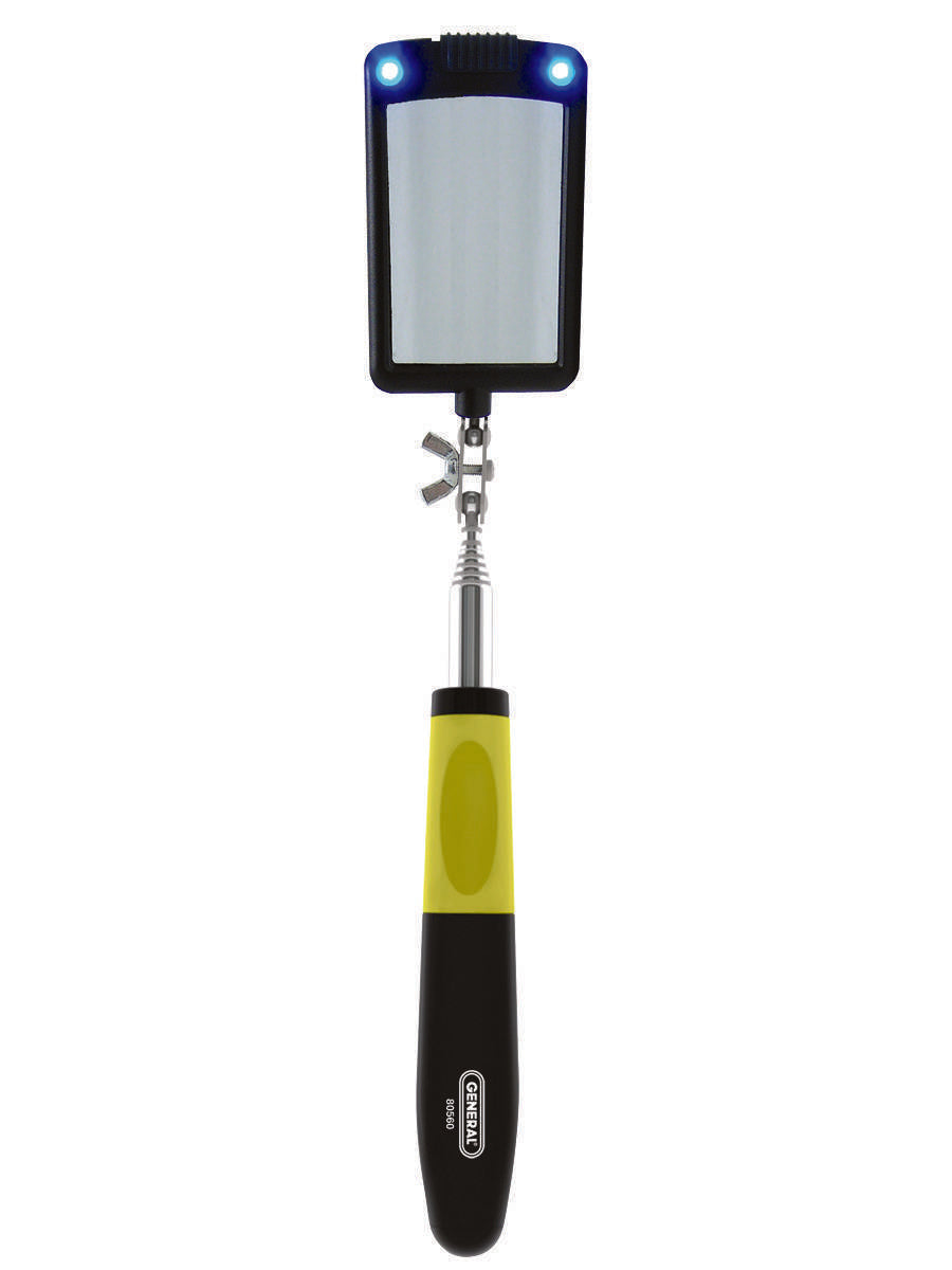 Telescoping Lighted 2 x 3 In. Glass Inspection Mirror