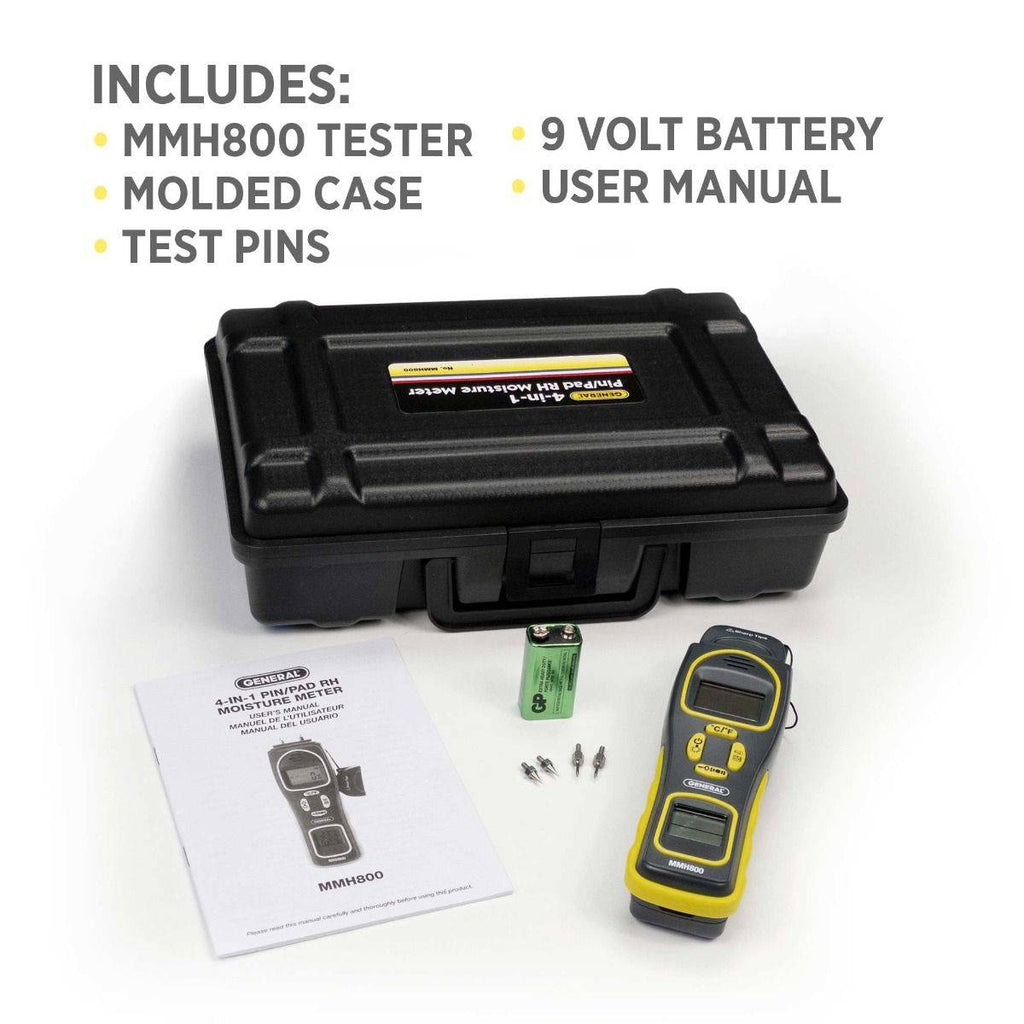 Pin/Pinless Moisture Meter with Temperature and Humidity