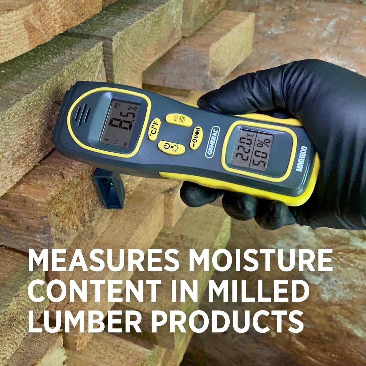 Pin/Pinless Moisture Meter with Temperature and Humidity