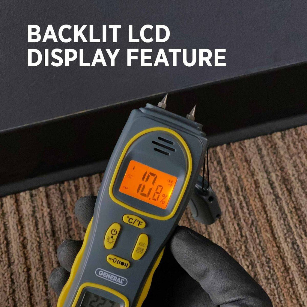 Pin/Pinless Moisture Meter with Temperature and Humidity