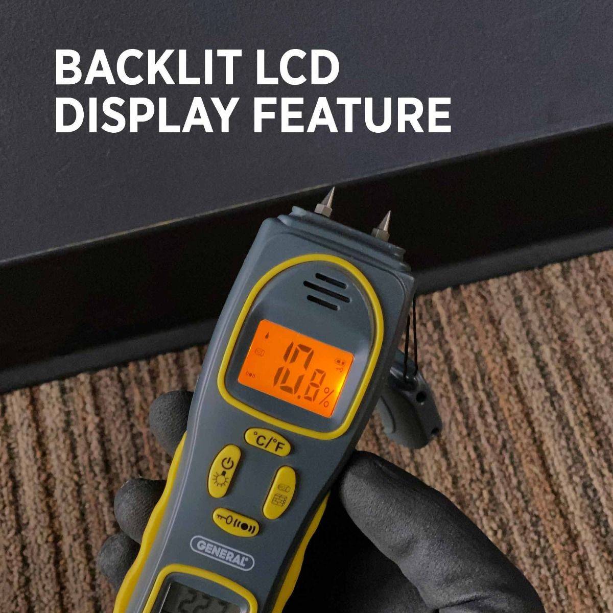 Pin/Pinless Moisture Meter with Temperature and Humidity
