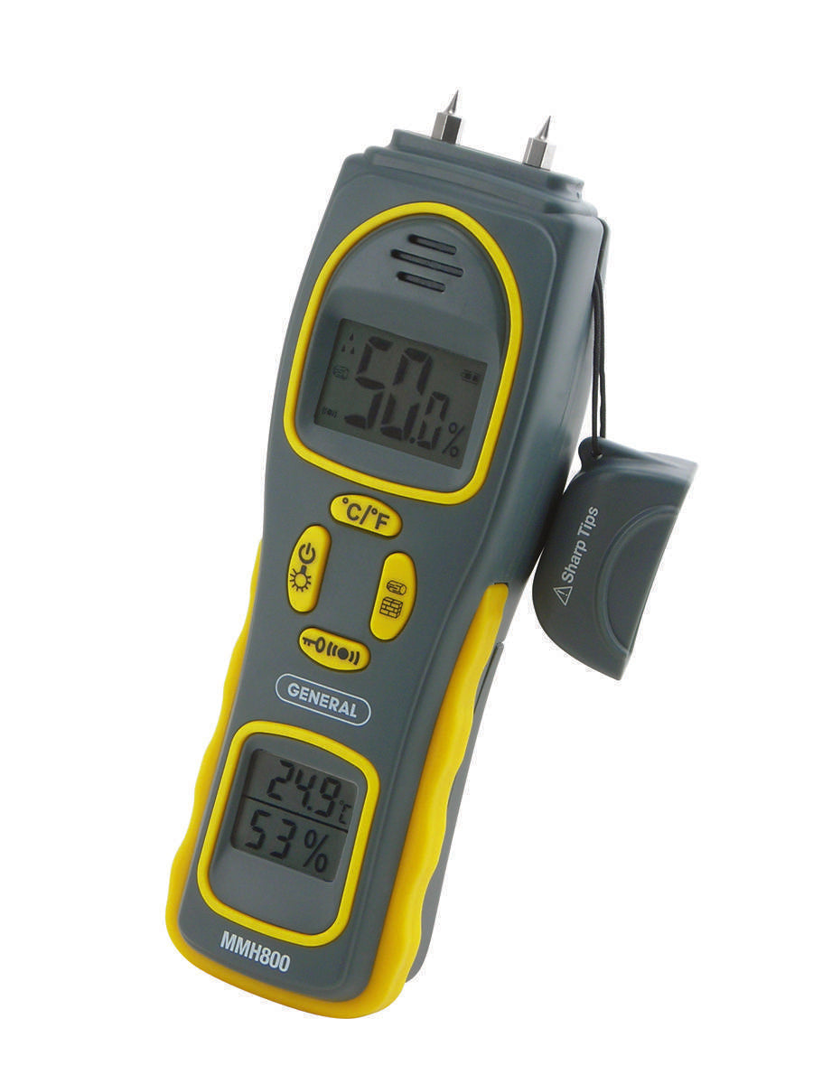 Pin/Pinless Moisture Meter with Temperature and Humidity