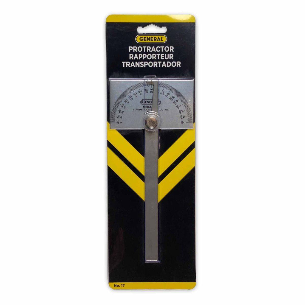 ANGLE-IZER® Square Head Stainless Steel Angle Protractor, 0 to 180 Degrees, 6-Inch Arm