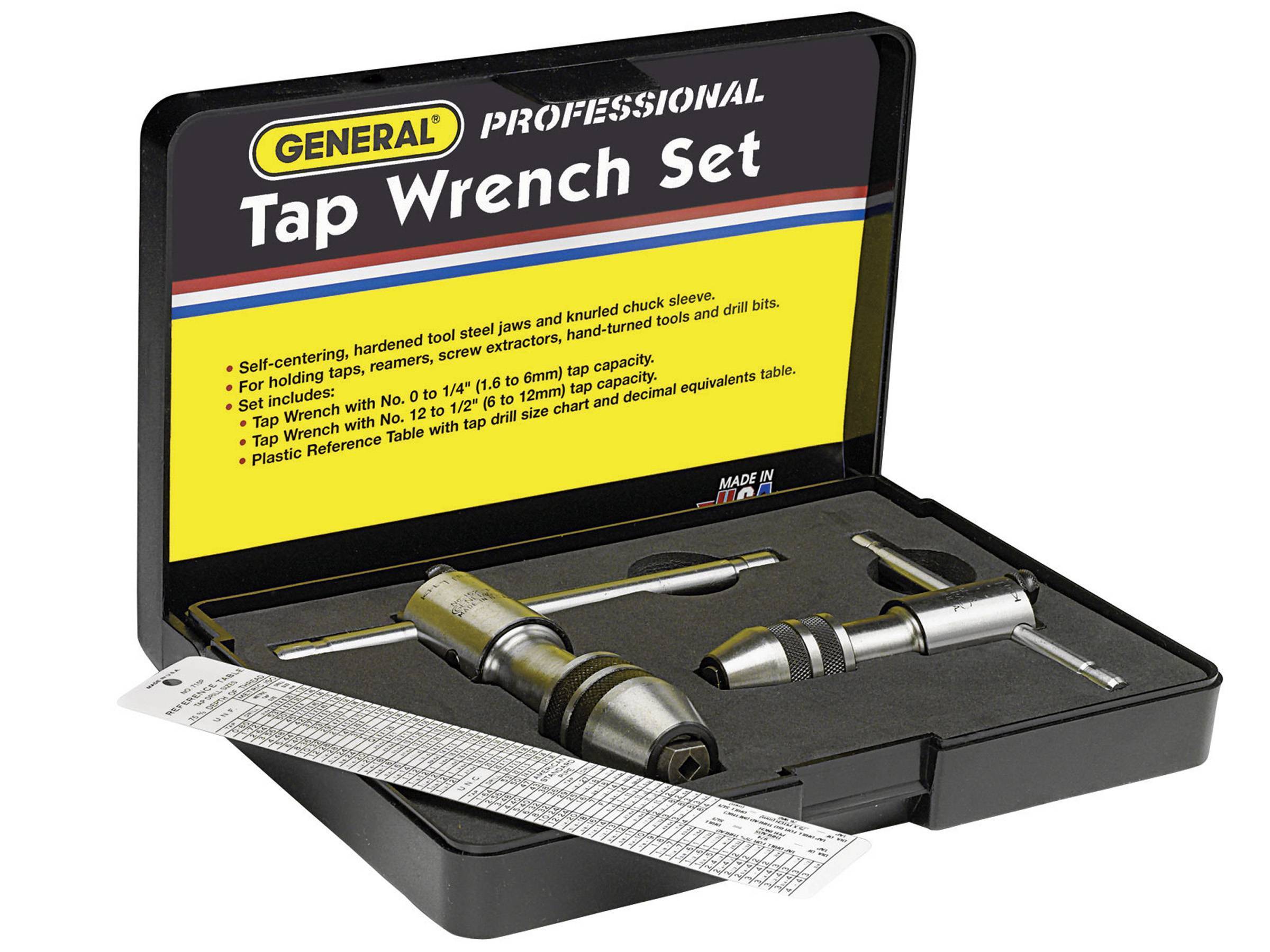Brand New Ratchet Type Tap Wrench with Interchangeable Heads Set Capacities 1/8 to 1/4 & 1/4 to 1/2 