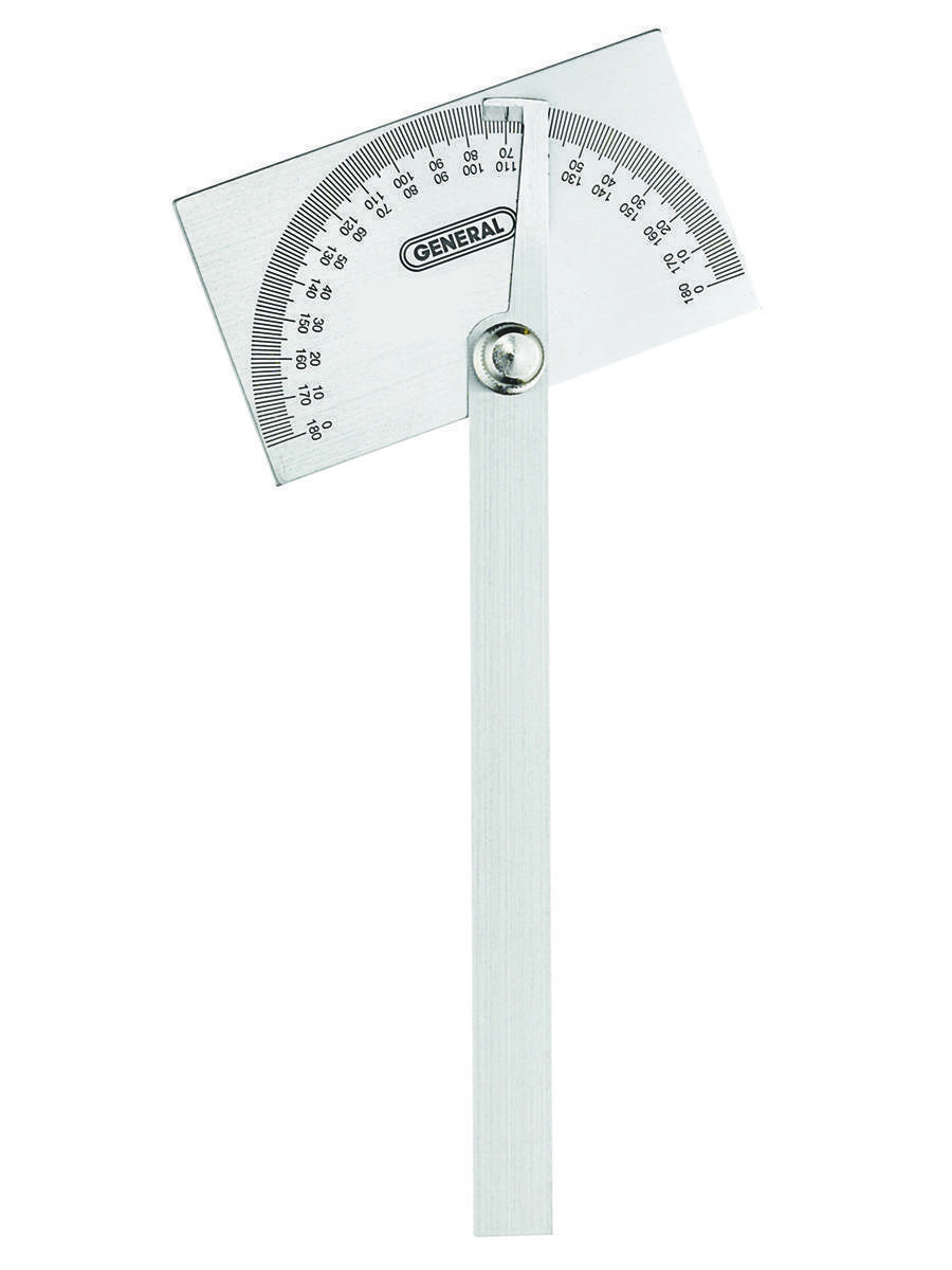 180 Degree SQUARE Head Depth Gage Protractor Stainless Steel With 8 Inch Blade 