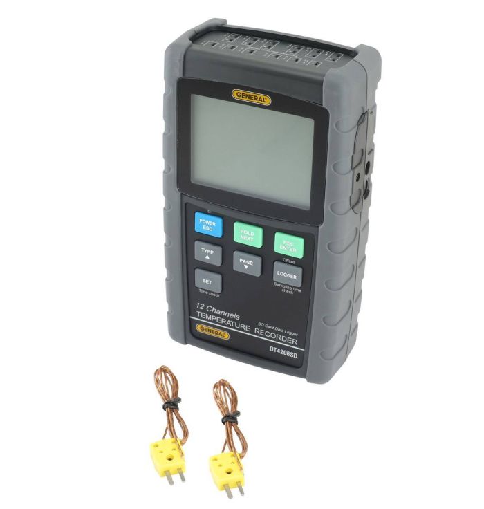 12-Channel Thermocouple Thermometer with Excel-formatted Data