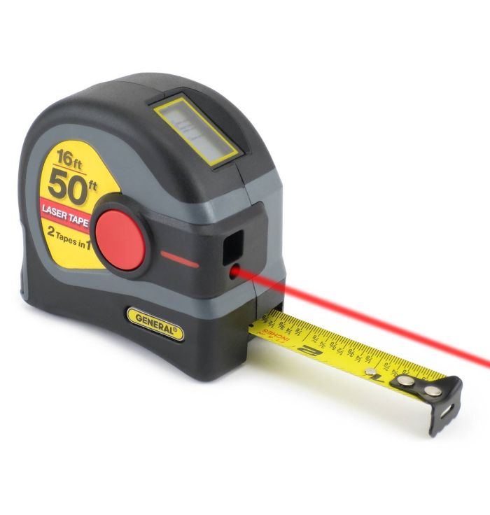 2 IN 1 50 FOOT LASER TAPE MEASURE WITH DIGITAL DISPLAY