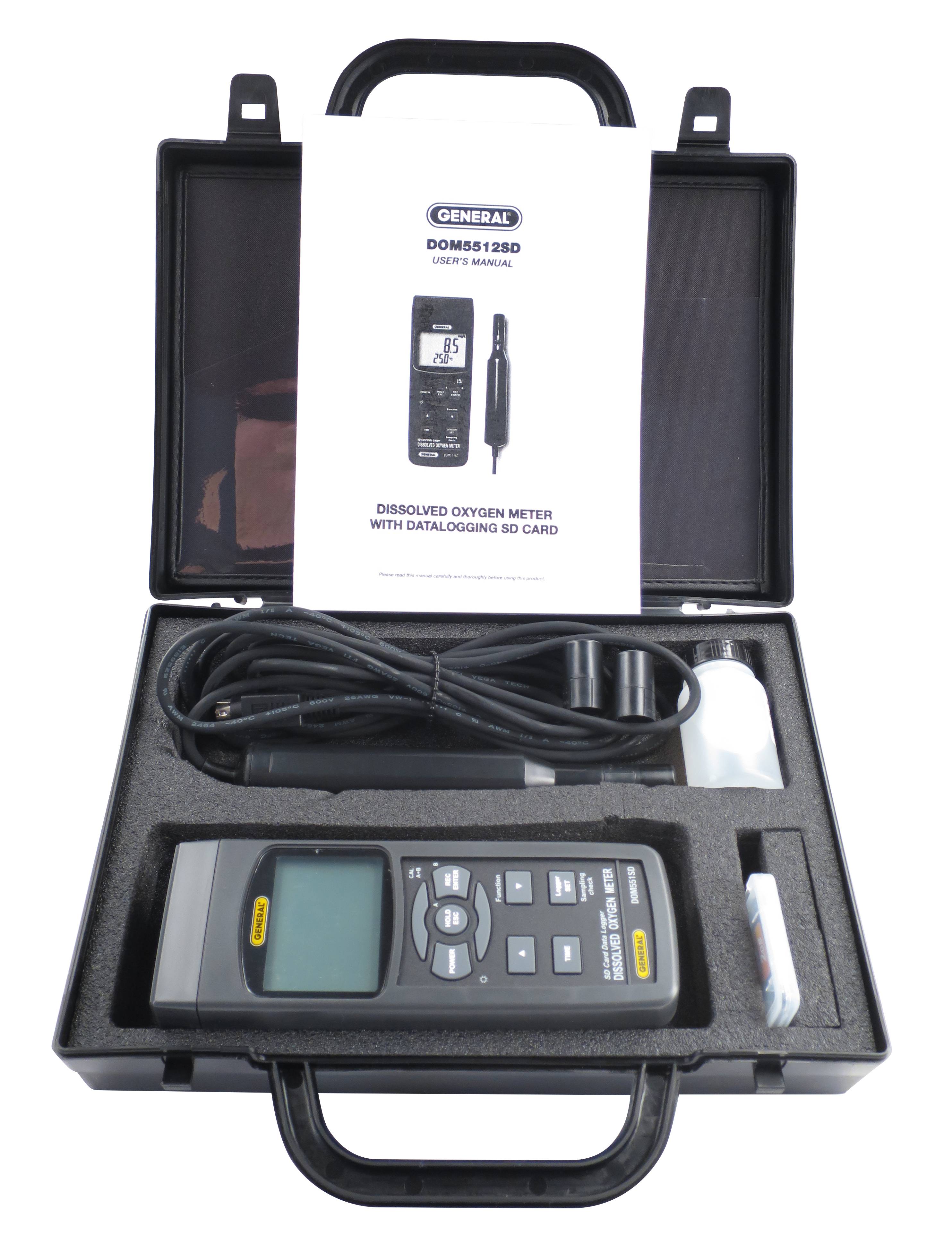 General Tools DOM551SD Data Logging Dissolved Oxygen Meter with Excel Format SD Card 